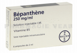 BEPANTHENE - 250mg/ml boite de 6 ampoules injectables de 2ml