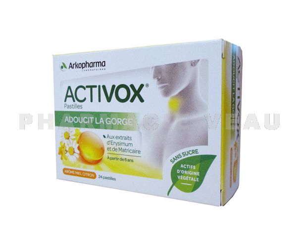 ACTIVOX - Miel CitronSans Sucre  Arkopharma - Boite 24 Pastilles à Sucer