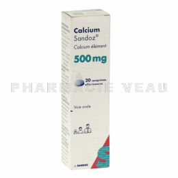 Calcium Sandoz 500 mg - 20 Comprimés effervescents