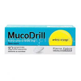 MUCODRILL 600 mg Arôme Orange 10 Comprimés Effervescents