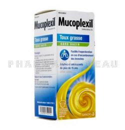 MUCOPLEXIL : sirop toux grasse sans sucre arôme caramel - 250 ml - Adulte