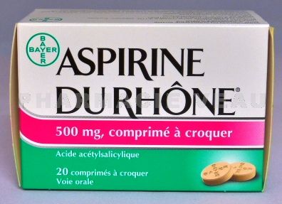 ASPIRINE DU RHONE 500mg (20 comprimés à croquer)