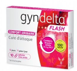 GYNDELTA FLASH - Cure d'attaque - Confort urinaire 10 gélules