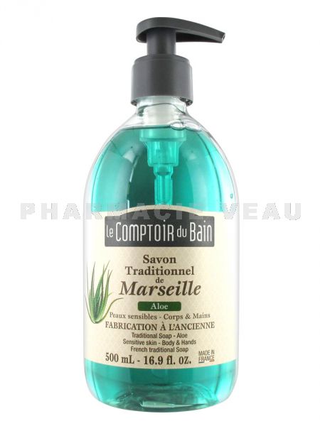 Le Comptoir du Bain - Savon liquide de Marseille Aloe (500ml)