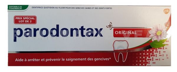 PARODONTAX ORIGINAL Dentifrice Nouvelle Formule (LOT de 2 x75 ml)