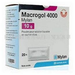 Mylan  - MACROGOL 4000 10g Adulte - Goût Orange-Pamplemousse - 20 sachets