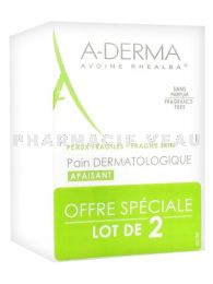 ADERMA Pain Dermatologique Peaux Irritées - LOT 2x100gr