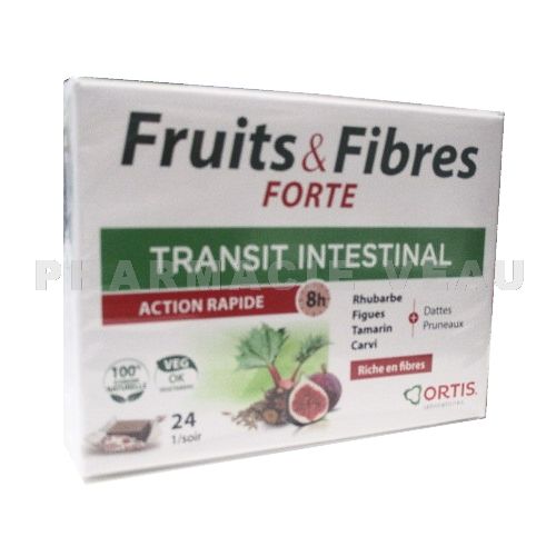 ORTIS FRUITS ET FIBRES FORTE Transit Intestinal Action rapide (24 cubes)