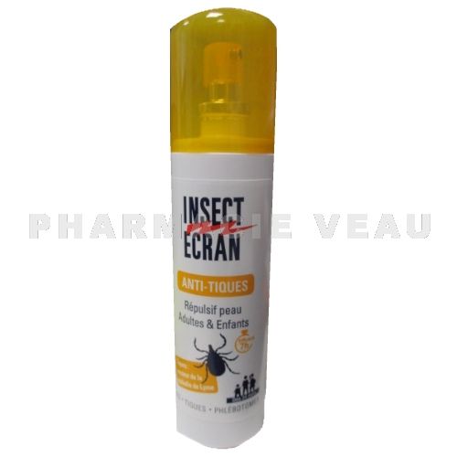 INSECT ECRAN Répulsif Peau Anti Tiques et Moustiques (spray 100 ml)