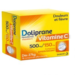 DOLIPRANE Vitamine C 500 mg/150 mg - 16 Comprimés Effervescents