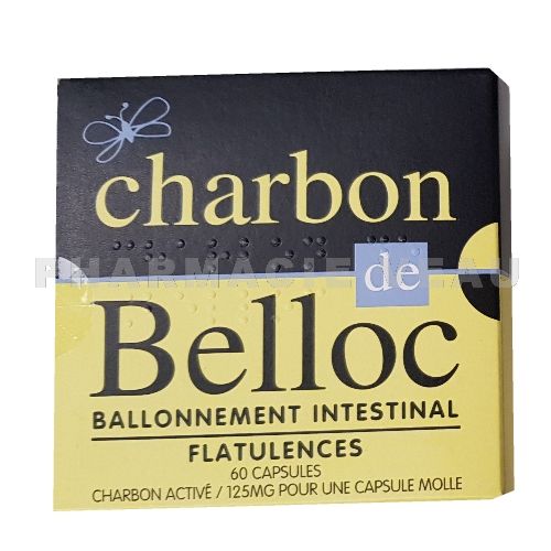 CHARBON DE BELLOC 125 mg Ballonnement intestinal (60 capsules)