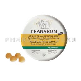 AROMAFORCE Bio - Pranarôm Gommes Adoucissantes Gorge Miel Citron - Boite 45g 