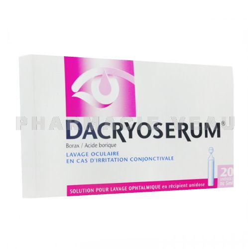 DACRYOSERUM BORAX ACIDE BORIQUE Lavage Oculaire (20 unidoses)