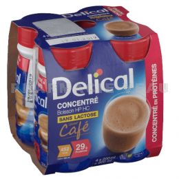 DELICAL Boisson Concentré Protéines Sans Lactose CAFE 4 x 200ml