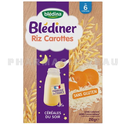 BLEDINA Céréales Riz Carottes +6 mois (210g)