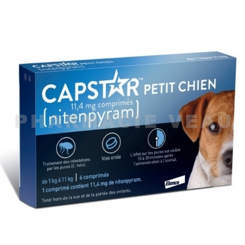 Capstar 11,4 mg Anti-puces Petit Chien (6 comprimés)