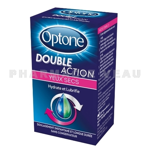 OPTONE DOUBLE ACTION Gouttes oculaires Yeux Secs (10ml)