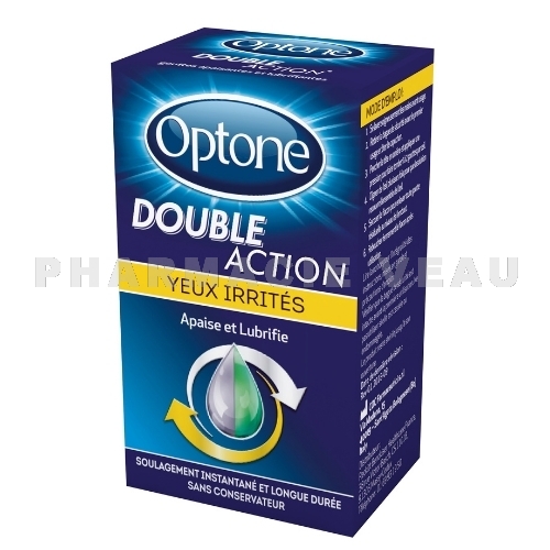 OPTONE DOUBLE ACTION Gouttes oculaires Yeux irrités 10ml