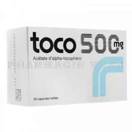 TOCO 500 Vitamine E tocophérol étui de 30 capsules molles