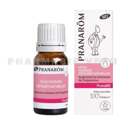 PRANABB - Pranarom Défenses Naturelles Huile de Massage Bio Bébé - Flacon 10 ml