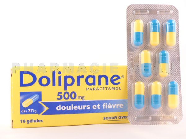 DOLIPRANE 500mg - 16 gélules dès 27kg