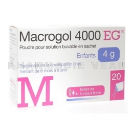 EG Labo - MACROGOL 4000 Enfants 4 g  solution buvable - Goût Neutre - 20 sachets