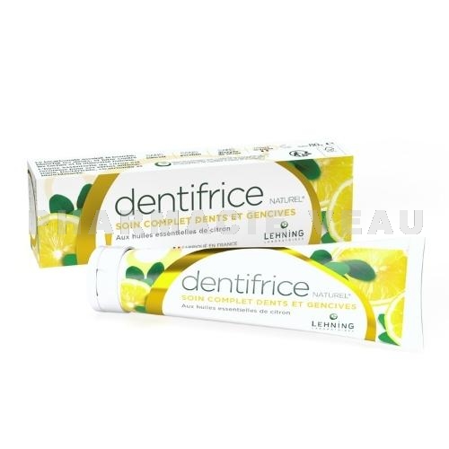 Dentifrice Naturel Dents & Gencives Huile Essentielle Citron (80g) Lehning