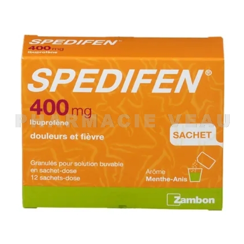 SPEDIFEN Ibuprofène (400 mg) (12 sachets doses) - arôme Menthe-Anis