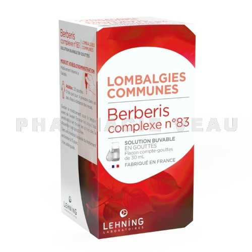 BERBERIS COMPLEXE 83 Lombalgies Communes Gouttes 30ml Lehning