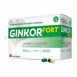 GINKOR FORT Jambes lourdes et crise hémorroidaire 60 gélules