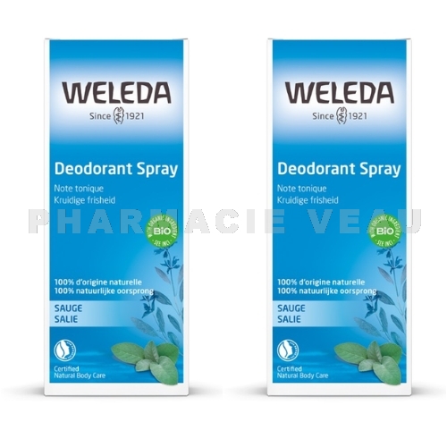 WELEDA Déodorant Spray à la Sauge Lot 2x100 ml