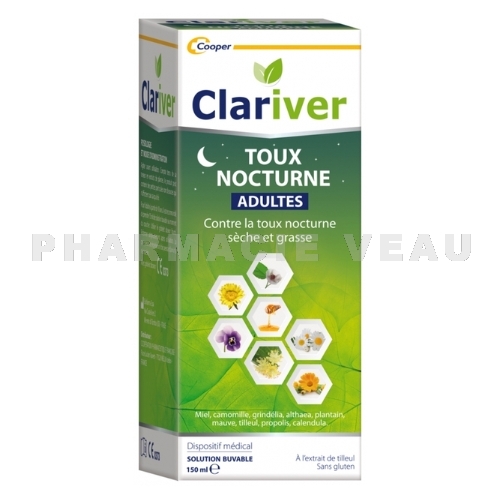 Clariver Sirop Toux Nocturne Adultes 150 ml
