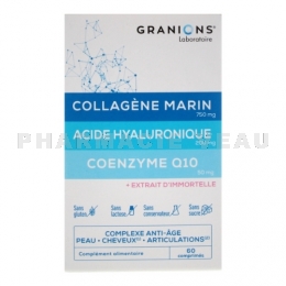 GRANIONS - Collagène Marin Acide Hyaluronique Coenzyme Q10 60comprimés
