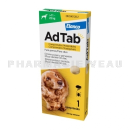 AdTab - Comprimés à Croquer Anti-Puces Anti-Tiques - Chien 11 à 22kg - 3 Comprimés 