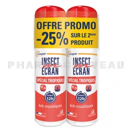 INSECT ECRAN TROPIQUES - Répulsif Peau Anti-moustiques : Lot de 2 spray 75ml