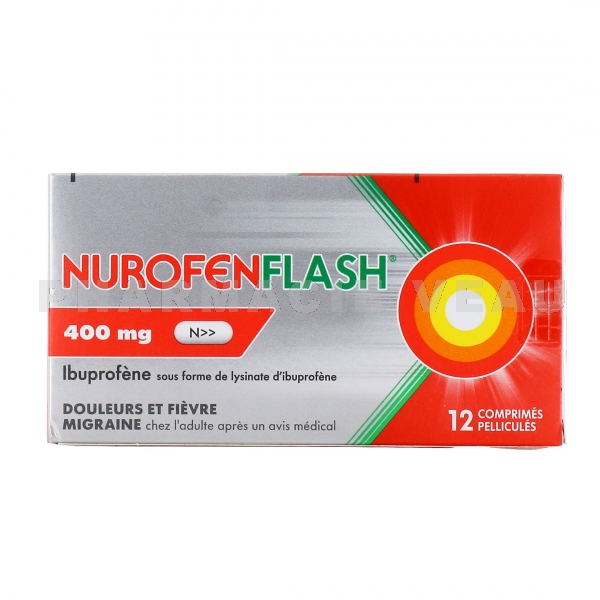 NUROFENFLASH 400mg ibuprofène boîte de 12 comprimés