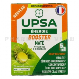 UPSA - Energie Booster 5en1 - 20 Comprimés Effervescents Maté-Citron