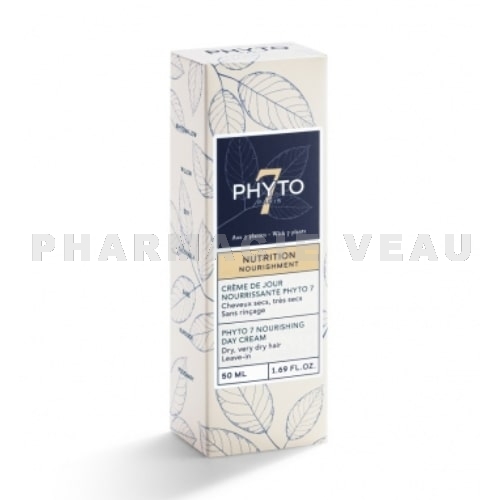 PHYTO 7 - Cheveux secs Crème capillaire aux 7 Plantes Sans Rinçage - 50ml 