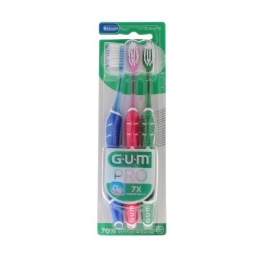 GUM Pro - Brosse à dents Gum - 3 Brosses - Medium ou Soft