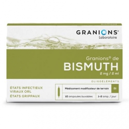GRANIONS de Bismuth Bi boîte de 10 ampoules de 2 ml
