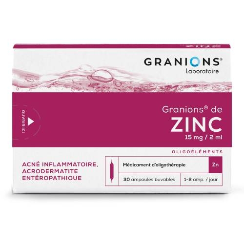 GRANIONS de ZINC 15 mg 30 ampoules