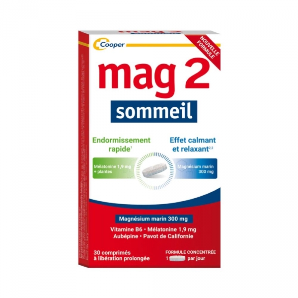 MAG2 Sommeil Mélatonine Magnésium (30 comprimés)