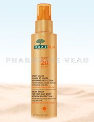 NUXE SUN Spray Lacté Visage et Corps Moyenne Protection SPF 20 150ml