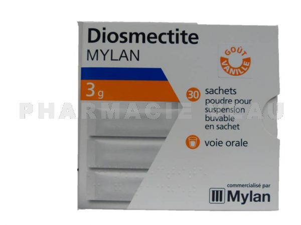 DIOSMECTITE 3 grammes 30 sachets Gout Vanille (générique de SMECTA)