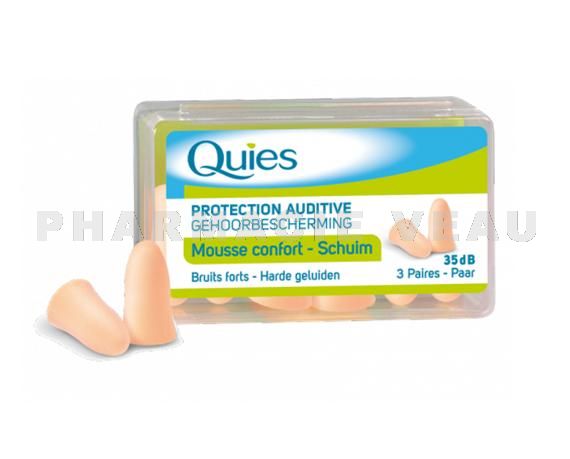 QUIES Protections auditives mousse confort (3 paires de boules Quies)