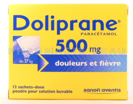 DOLIPRANE 500mg Poudre - 12 sachets