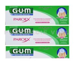 GUM PAROEX dentifrice Lot de 3 tubes de 75ml référence n°1770