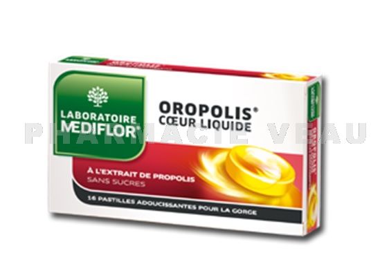 OROPOLIS Pastilles pour la gorge Propolis coeur liquide (16 pastilles) MEDIFLOR