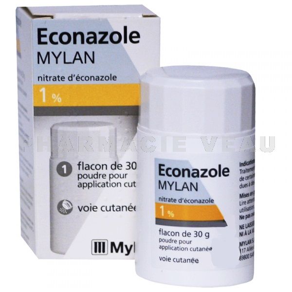 Econazole 1% Poudre flacon-poudreur de 30 grammes - Mylan