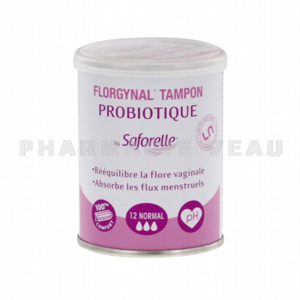 SAFORELLE Florgynal NORMAL (12 Tampons probiotiques sans applicateur)